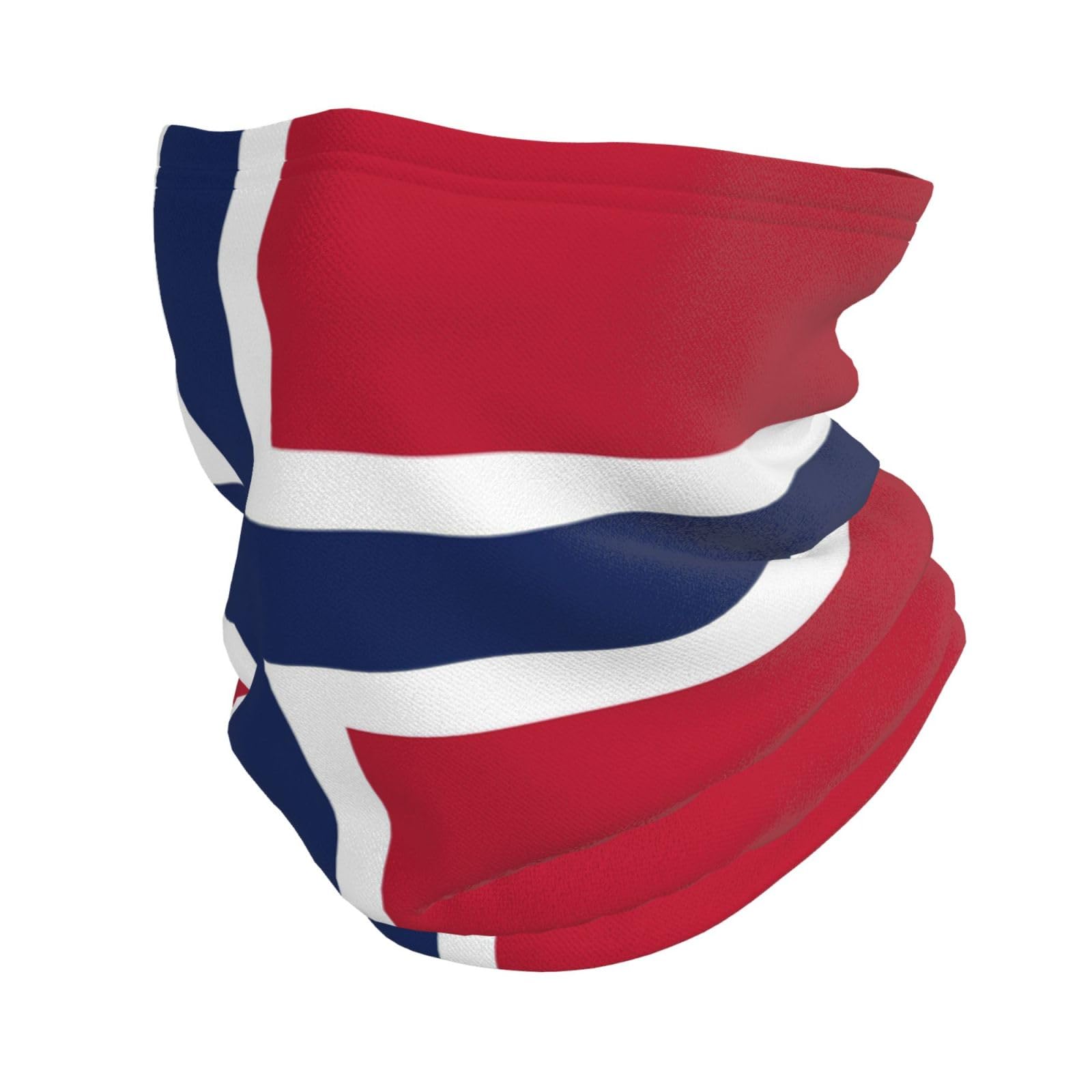 Faqrtiv Unisex Black Adjustable Neck Gaiter Norwegian Flag Neck Warmer Headband Neck Gaiter Head Wrap Headgear Face Mask Magic Scarf Bandana For Sports