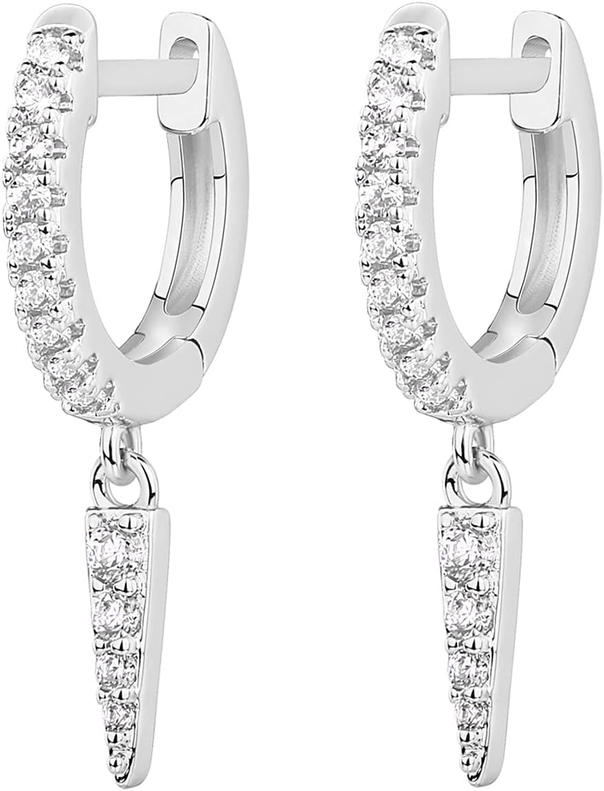 PAVOI 14K Gold Plated S925 Sterling Silver Post Lightweight Drop/Dangle Huggie Earrings for Women | Star, Lock, Butterfly, Moon, Lightning | Dainty Earrings - Image 3