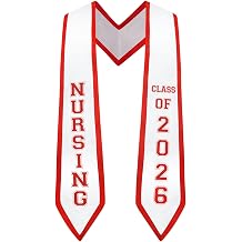 Vansolinne 2026 Nurse Graduation Stole Class of 2026 Nursing School Graduate Sash Nurse RN Graduation Gift Idea