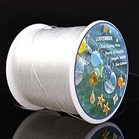 LUSTEMBER 1640ft Clear Invisible Fishing Line 0.45mm - Strong Nylon Wire for Hanging Decorations, Balloons, Crafts, Jewelry Making & Beading