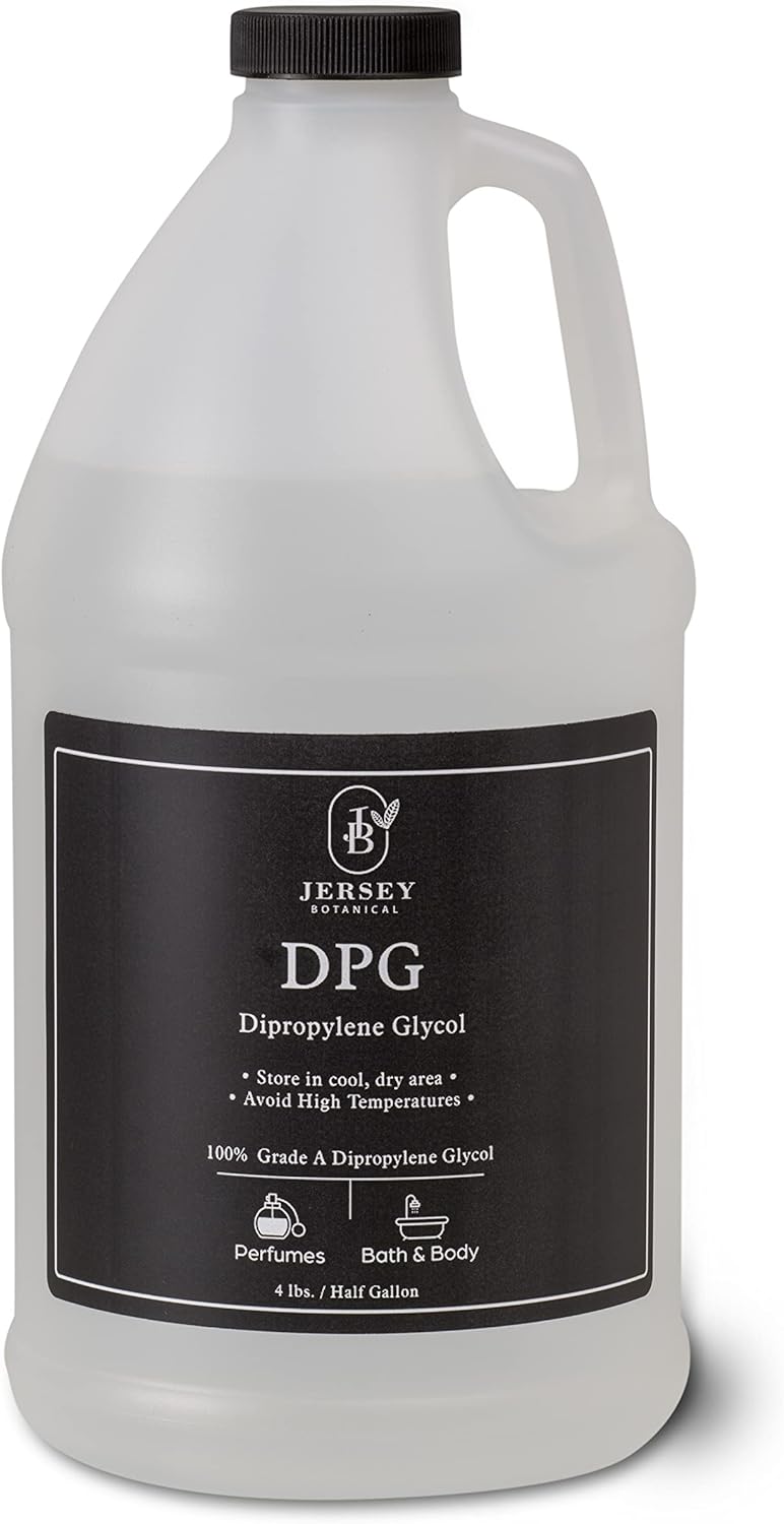 Dipropylene Glycol DPG 4 Pounds for Incense Making, Fragrance Cutting Oil, Soapmaking Carrier Oil, and Cosmetics and Lotions. Emulsifier, Highest Purity & Undiluted, Non-GMO Low Odor. Jersey Botanical