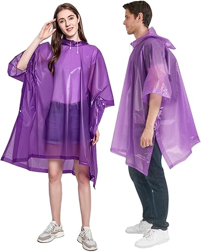 Poncho de lluvia para adultos, reutilizables, paquete de 2 a 5 unidades, capa impermeable de EVA con capucha, equipo de lluvia para mujeres y hombres