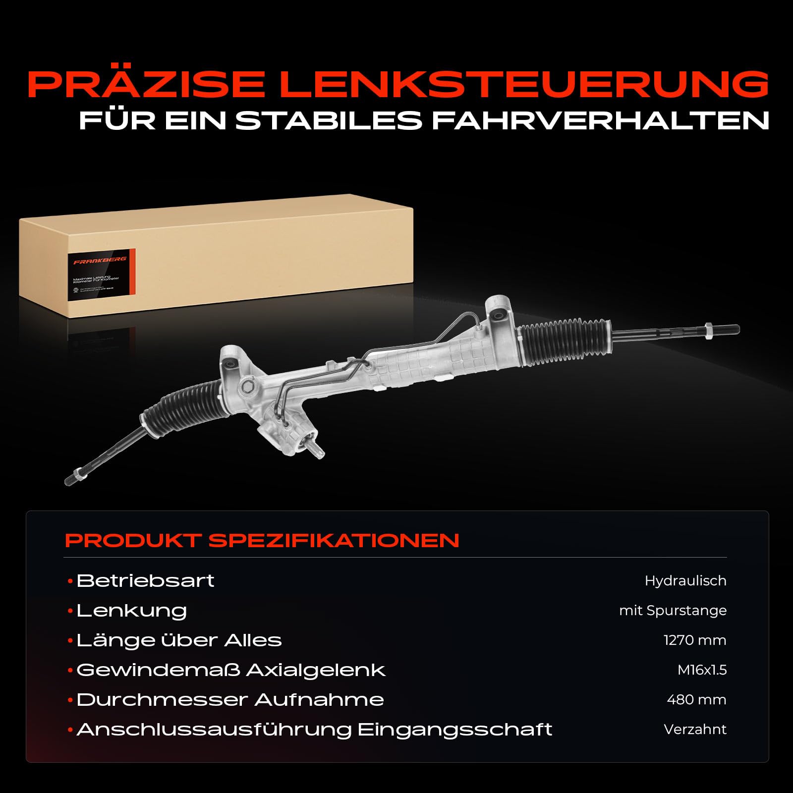 Frankberg Lenkgetriebe Servolenkgetriebe Hydraulisch für Linkslenker Kompatibel mit Transporter IV 70E 70L 70M 7DE 7DL 1.9L-2.5L 1990-2003 Transporter IV 70XD 2.5L 1996-2003 Replace# 701422061J