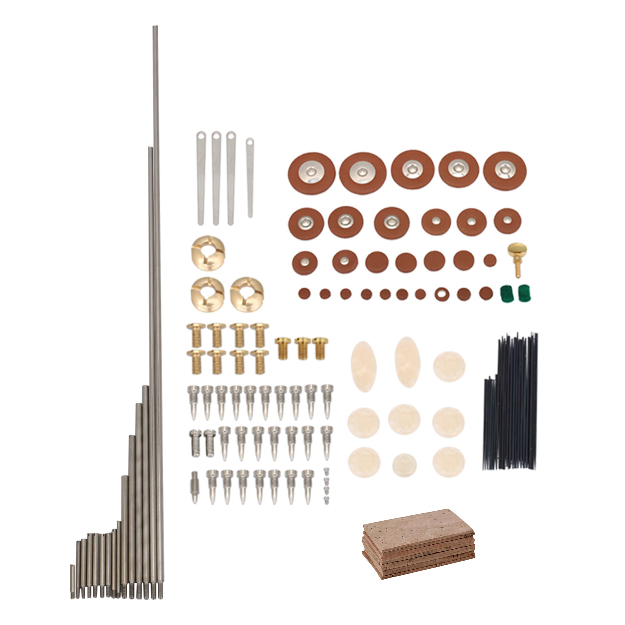 Yibuy Un set di kit di riparazione per sassofono tenore, cuscinetto per sax e molla e collo in sughero
