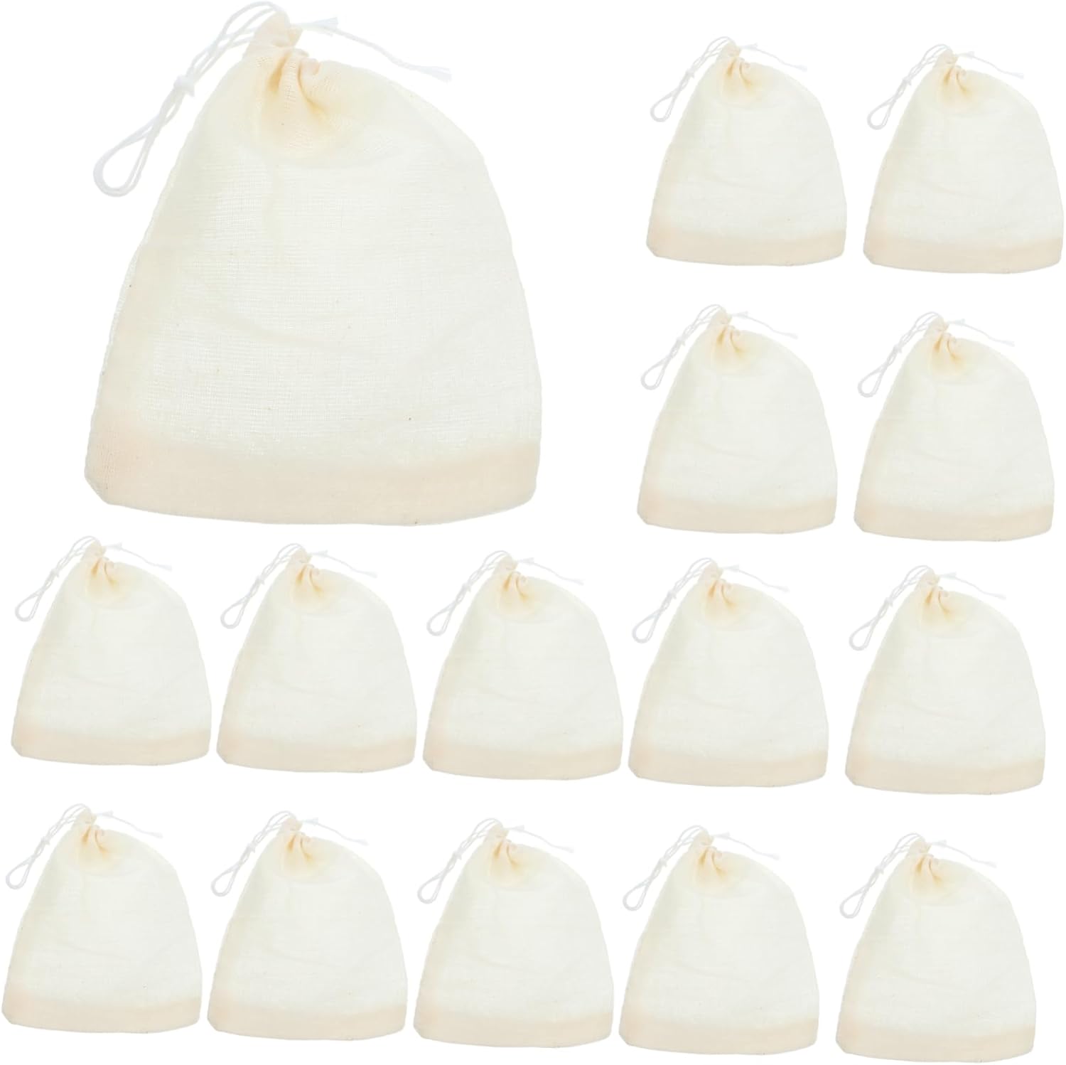 250pcs Cotton Drawstring Bags for Jewelry Party Favors and Storage Reusable Natural Pouches for Weddings Birthdays and More