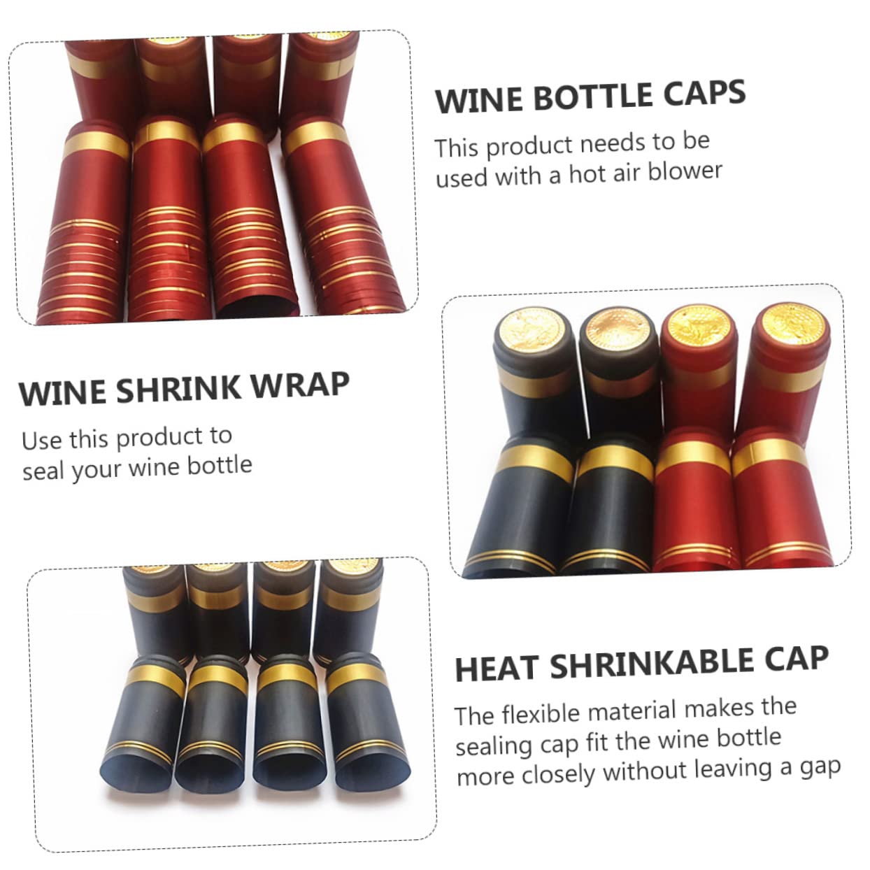 Amazon｜jojofuny 200個製 熱収縮キャップ ワインボトルカバー