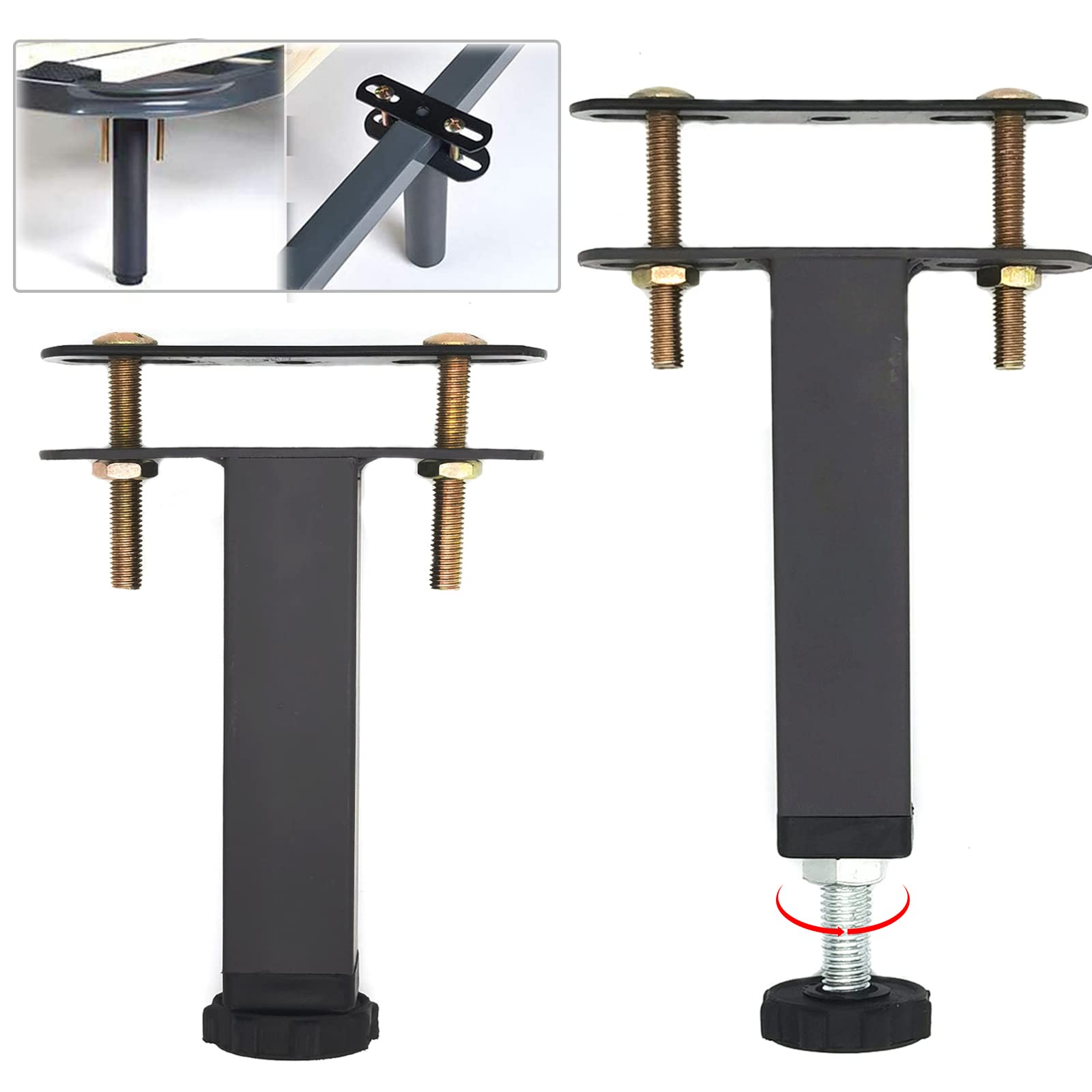 Buy 2Pcs Metal Adjustable Height Bed Frame Support Leg, Steel Bed Frame