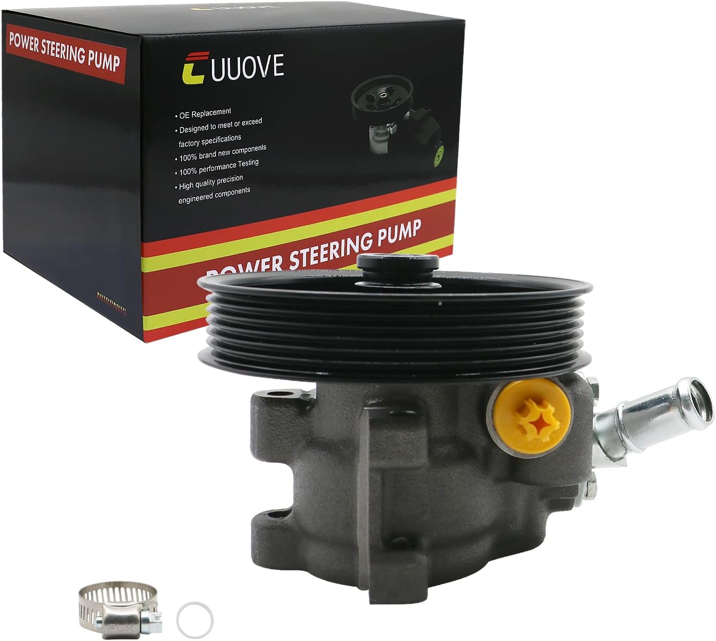 20-323 Power Steering Pump with Pulley Fits for 2007-2005 Ford Five Hundred, 2007-2005 Ford Freestyle, 2007-2005 Mercury Montego, New Power Assist Pump 6F9Z3A696C