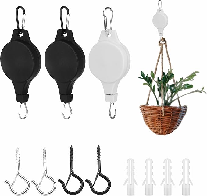 Plant Pulley Retractable Plant Hanger Heavy Duty Hanging Hooks for