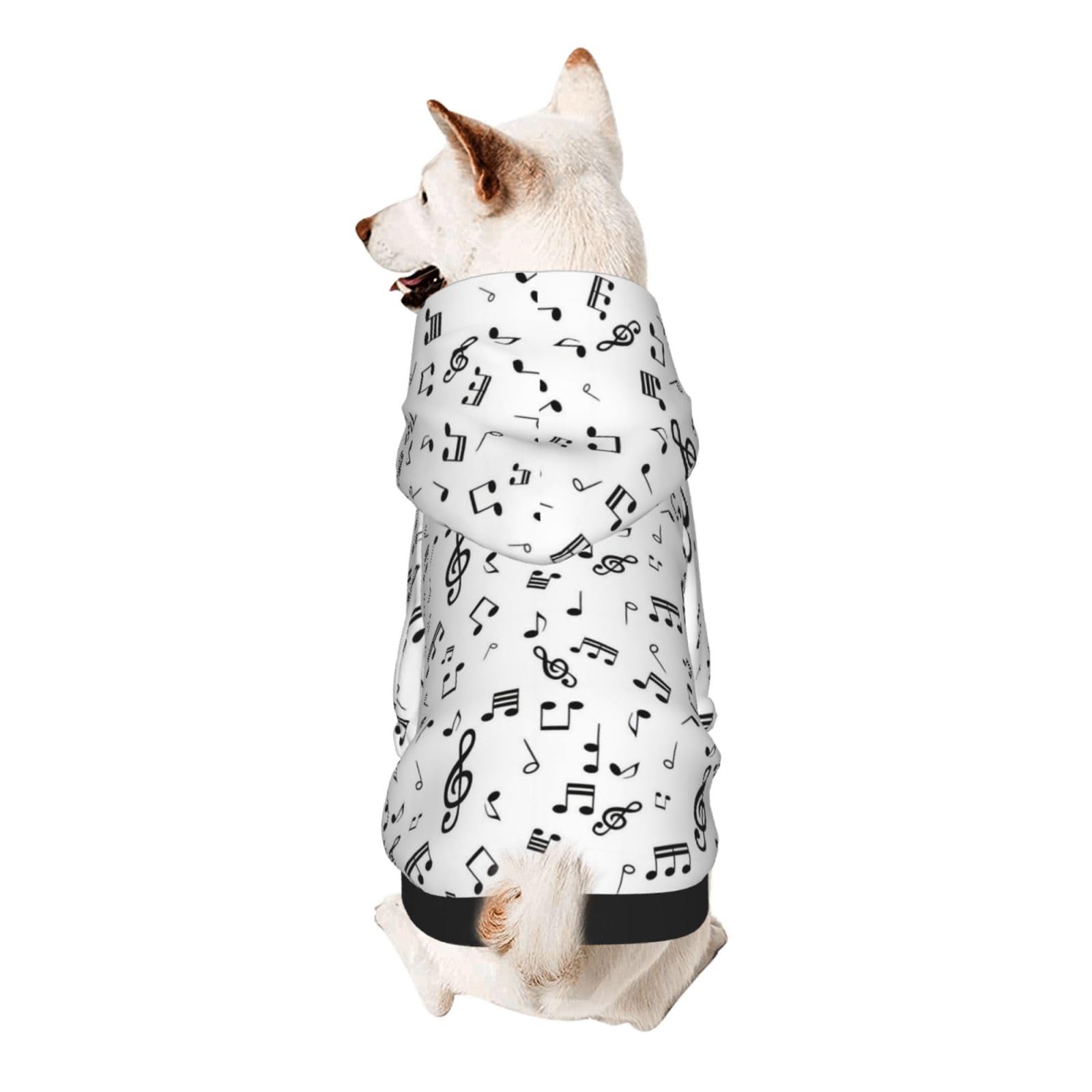 Amazon.co.jp: ドッグウェア 音符柄 ペット服 冬 パーカー 帽子付き 犬