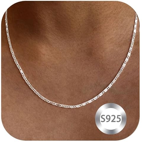 925 Sterling Silver Chain Necklace for Women 16-24 Inch Silver Jewelry Gift