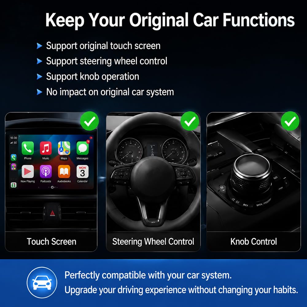 Carplay sans Fil pour Toyota CHR 2019-2024, Compatible avec Carplay Et Android Auto Et Offrant Une Connectivité Stable