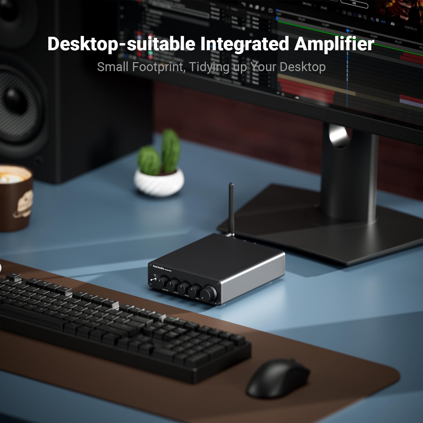 Fosi Audio BT30D Pro Mini Amplificateur Bluetooth Hi-FI avec TPA3255 and 48V 5A Alimentation Adaptateur Bundle