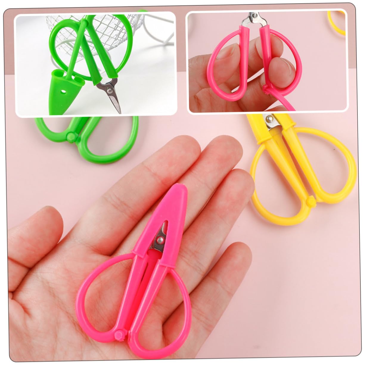 STOBOK 12piezas Tijeras De Costura Pequeñas De Seguridad Con Cubierta De Mini Tijeras Para Viaje Para Bordado y Manualidades