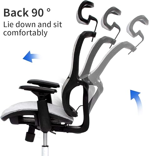 Miniatura 8 de CangLong Silla ejecutiva con reposacabezas ajustable, silla de oficina con asiento de malla y respaldo alto, silla de escritorio con reposabrazos