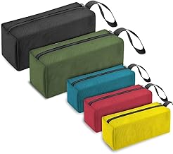 (Pacote com 5) Sacos de armazenamento de ferramentas duráveis e resistentes a arranhões com organizador de ferramentas de revestimento à prova d'água Organizador de ferramentas de pano Oxford Bolsa de ferramentas espaçosa bolsa de ferramentas com zíper bolsa de ferramentas pequena bolsa de ferramentas
