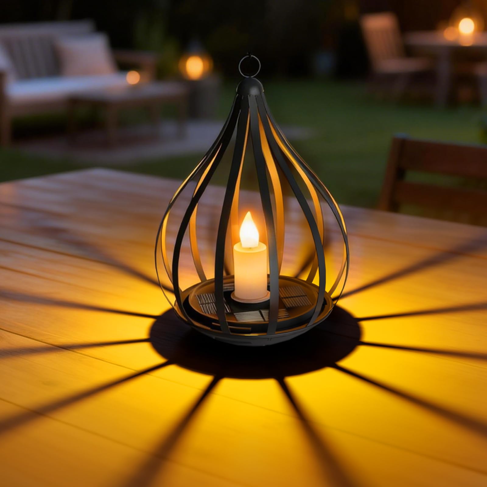 1 Stück solarbetriebene Outdoor Kerzenlaternen, wasserdichte Hängedekoration, geeignet für Gärten, Wege, Hochzeiten, Partys