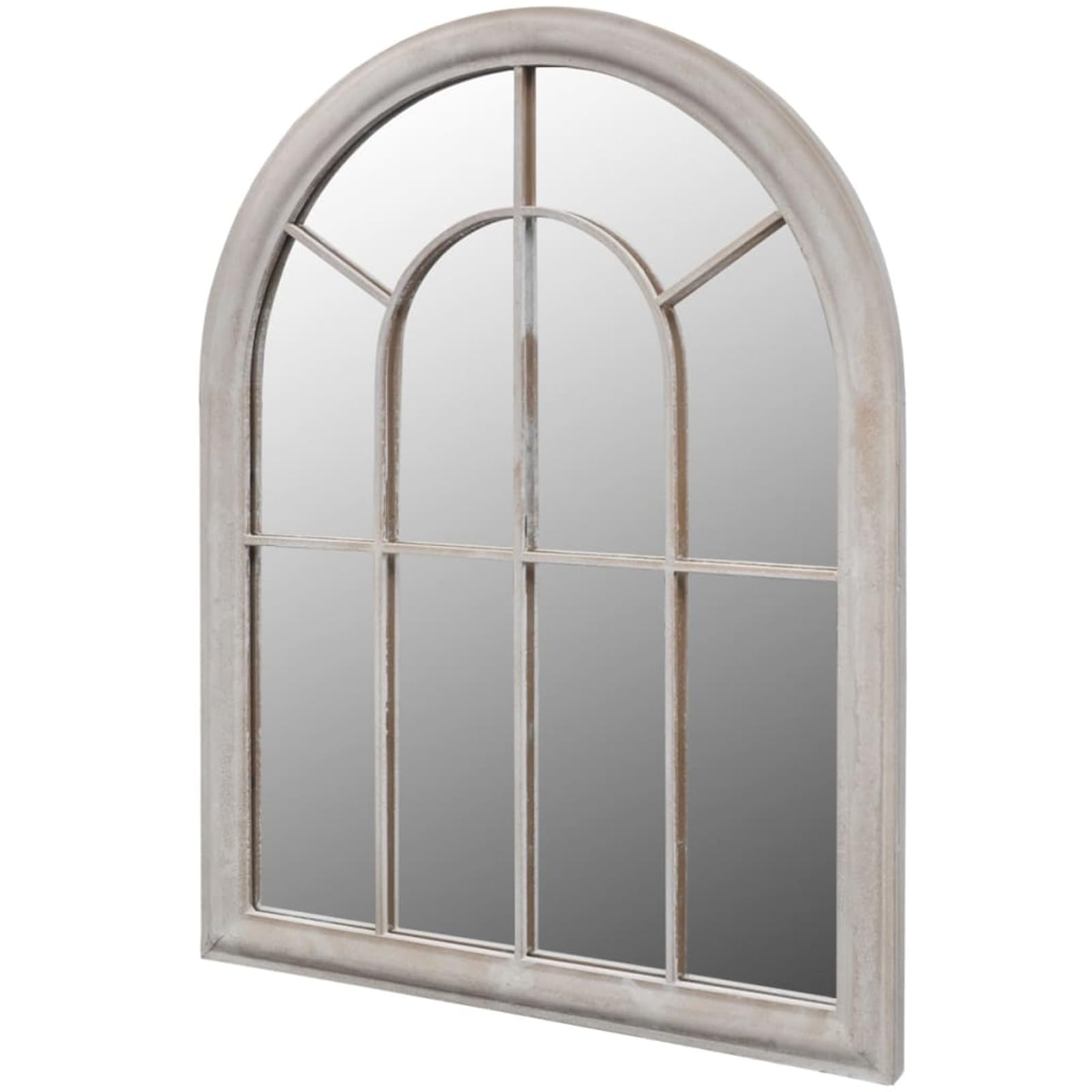 Gecheer Rustic Arch Garden Mirror, Indoor/Outdoor Lightweight Arched Window Wall Mirror, Garden Home Window Illusion for Both Indoor and Outdoor Use, 69x89 cm