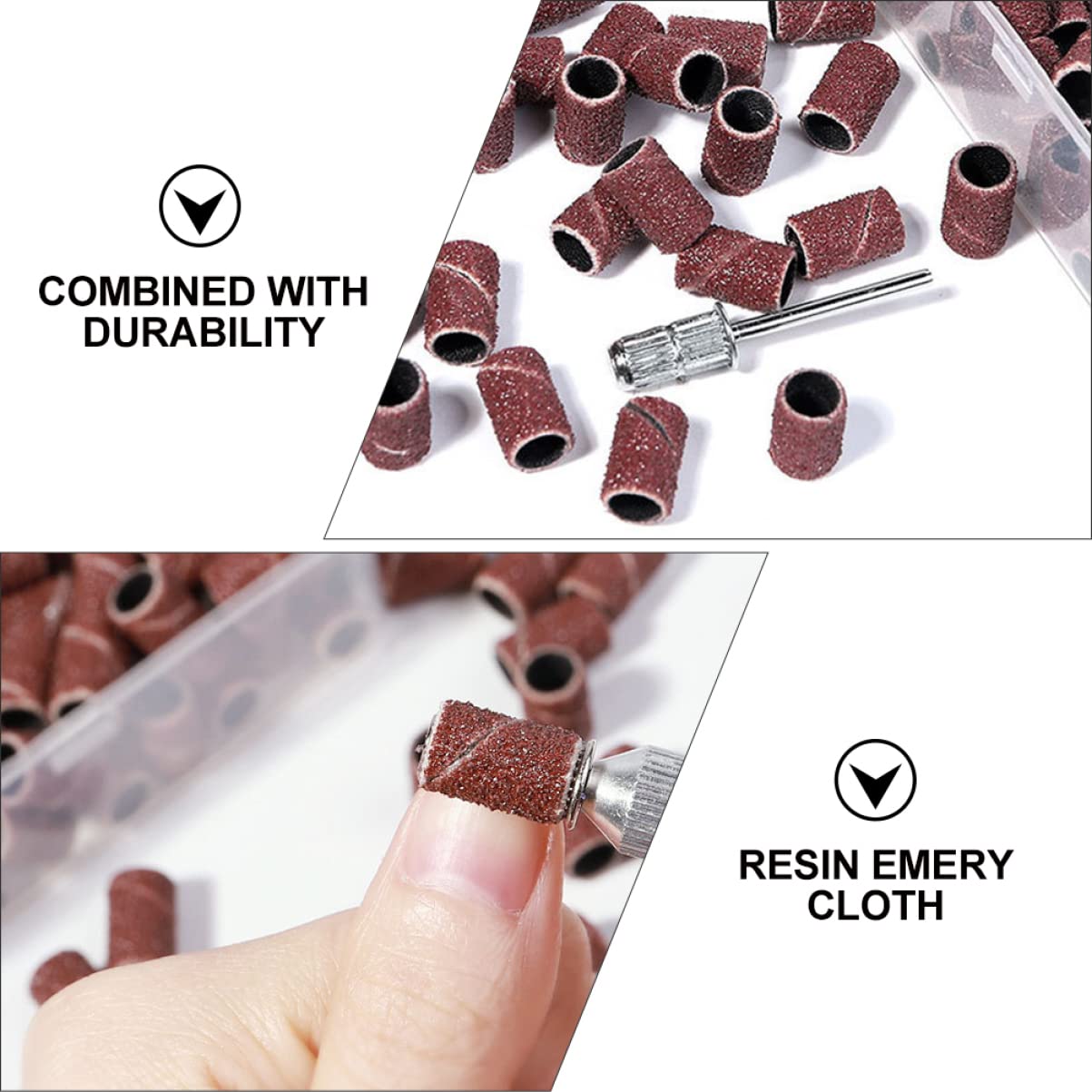 FRCOLOR Strumento Di Manicure Per Unghie Testine Abrasive Colorate Per Levigatura e Lucidatura Per Saloni e Uso Personale Di Accessori Per Manicure e Pedicure