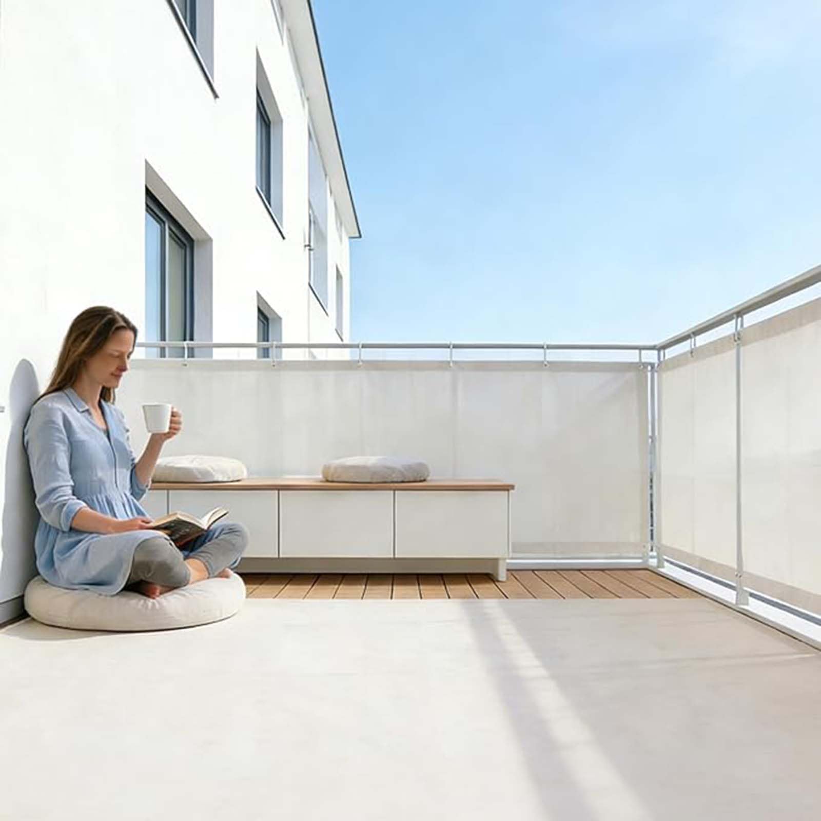Amazon.co.jp: ベランダ目隠し 80 x 500 cm ポリエステルプライバシー