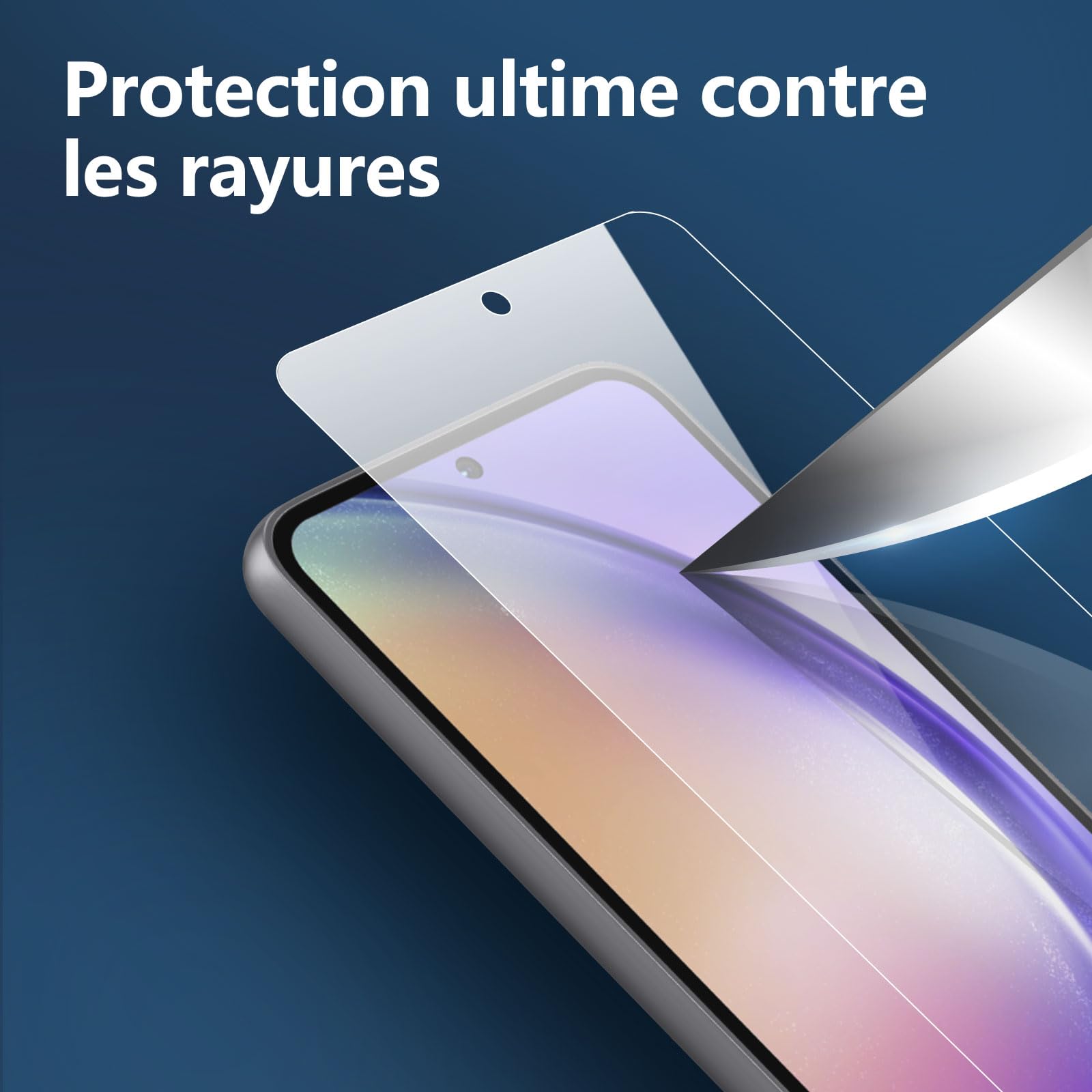 NEW'C Lot de 3, Verre Trempé pour Samsung Galaxy A54 5G, Film Protection écran efficace contre les Rayures - sans Bulles - Ultra Résistant (0,33mm HD Ultra Transparent) Dureté 9H Glass