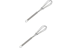 GEPOR Mini Whisks 5 Inch 2-Pack: Copper & Black Tiny Whisk Set...