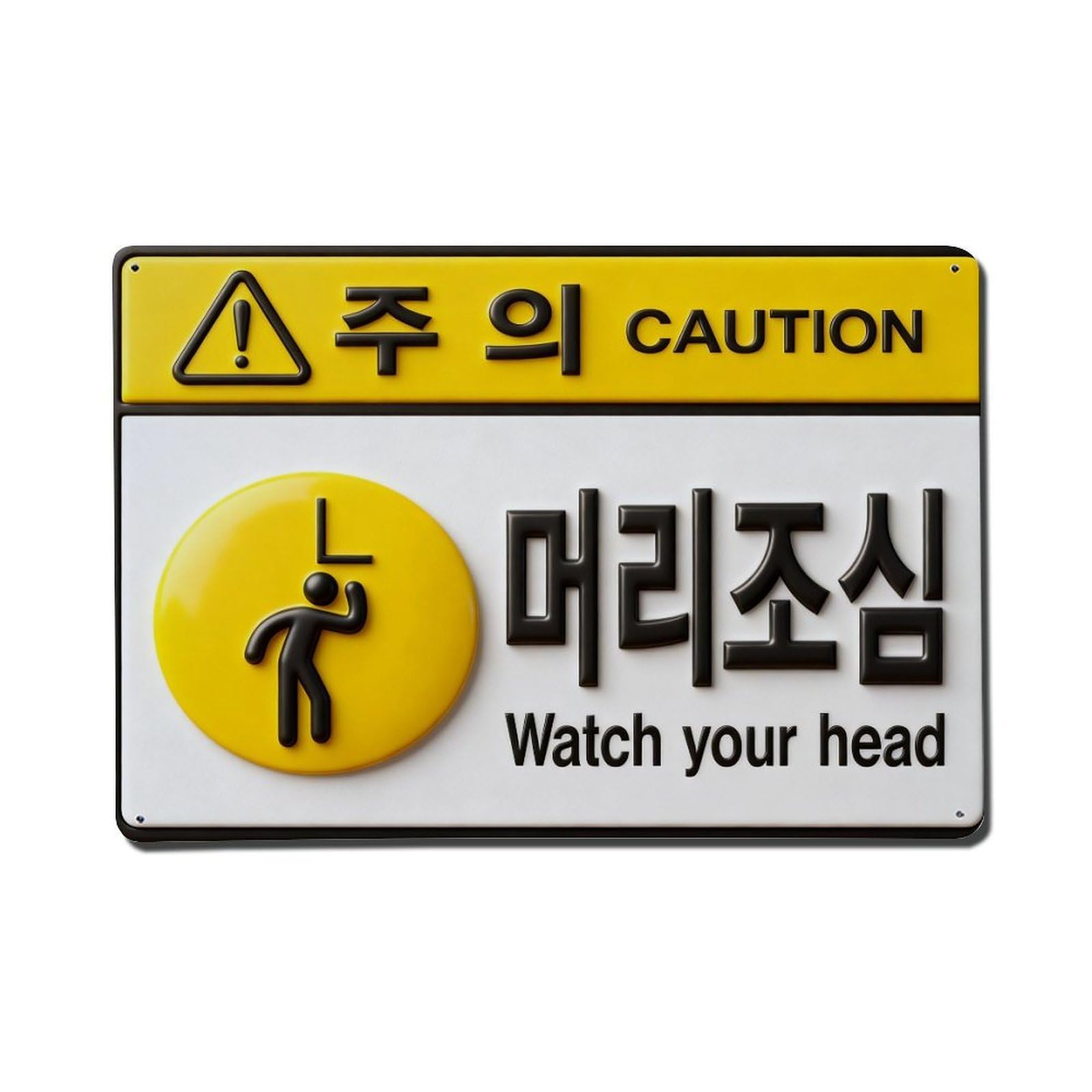 Caution Watch Head Sign Warning Vintage Metal Tin Sign Retro Wall Decor, Bar Garage Cafe Kitchen Home Wall Art Poster Decoration 8x12inches