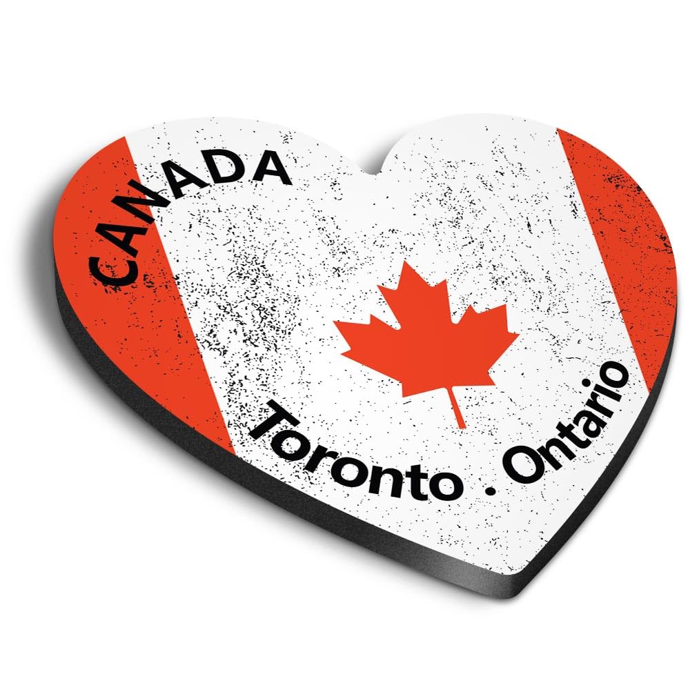 1x Heart MDF Magnet 6cm - Toronto Ontario Canada Canadian - Fridge Locker Office Whiteboard Toolbox #58997