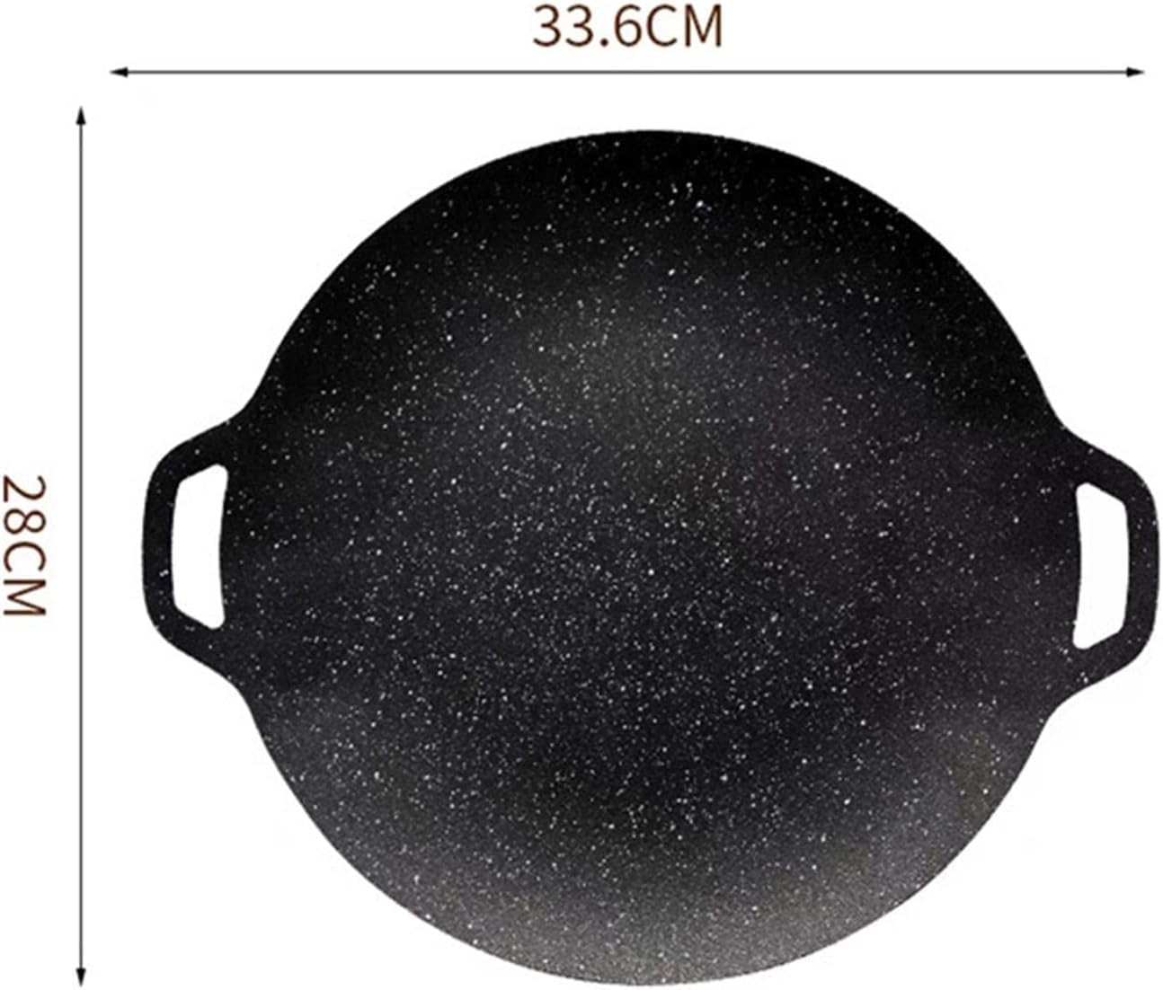 Placa de hierro fundido para barbacoa, accesorios redondos de fácil limpieza, para camping y jardín (28 cm)