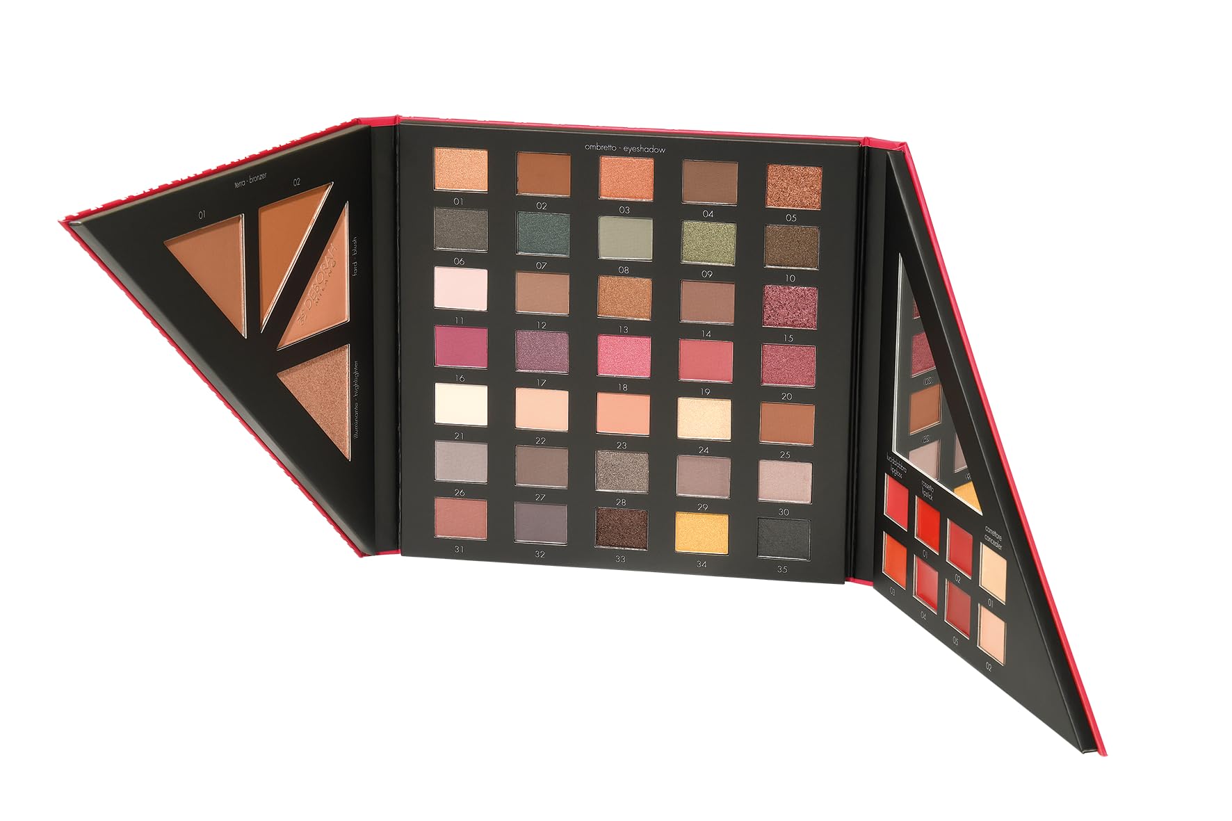 Deborah Milano - Trousse Set Regalo Donna Make Up Beauty Gift n.3 Medium Toni Caldi, Include Palette di Ombretti, Gloss, Rossetti e Polveri Viso dai diversi Finish e Colori, in Carta FSC
