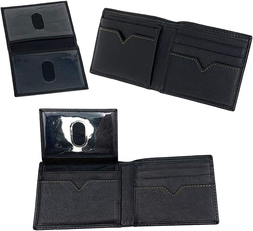Men's North Carolina Tarheels UNC Billfold Black Leather Wallet : Sports & Outdoors
