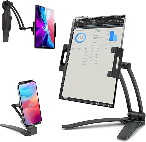 Kado Soporte portátil para monitor de aleación de aluminio, soporte para tablet y teléfono, soporte para pantalla de teléfono, soporte de pared 3M