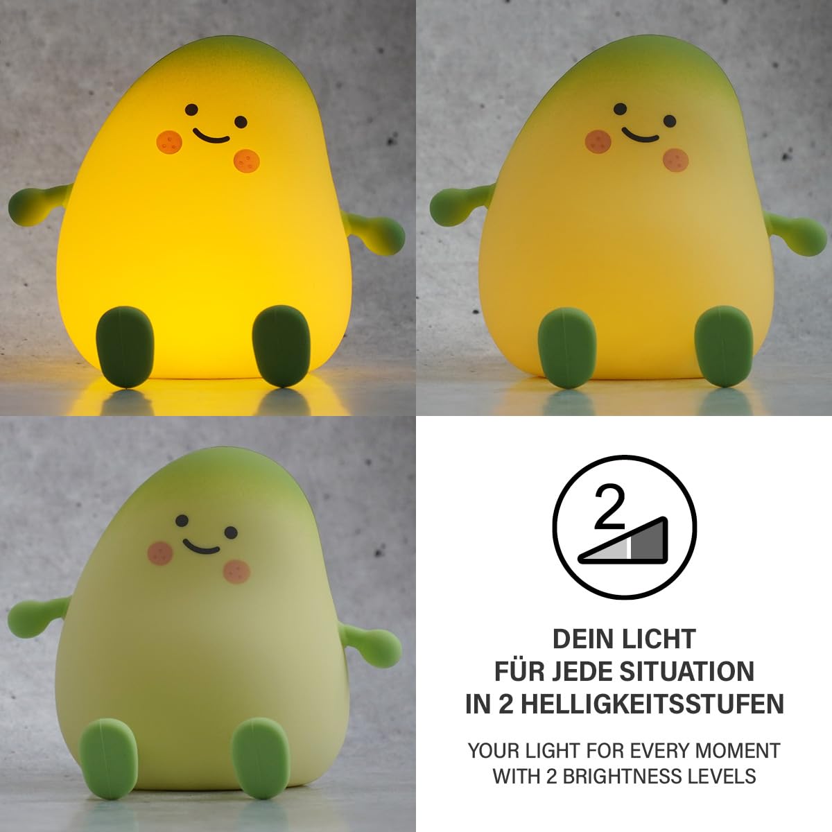 Luce Notturna A LED Per Bambini FH Lighting – Forma Di Cane, Bianco Caldo, Touch Dimmer, Batteria E USB - 4