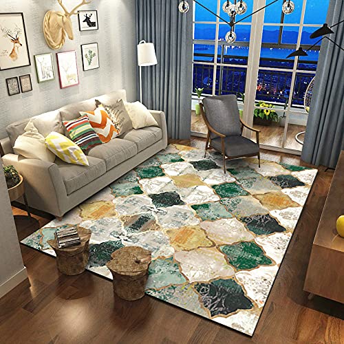 EUYXCRV Karierter Teppich Schlafzimmer Wohnzimmer, Home Küche Balkon Verlaufsteppich, Weicher...