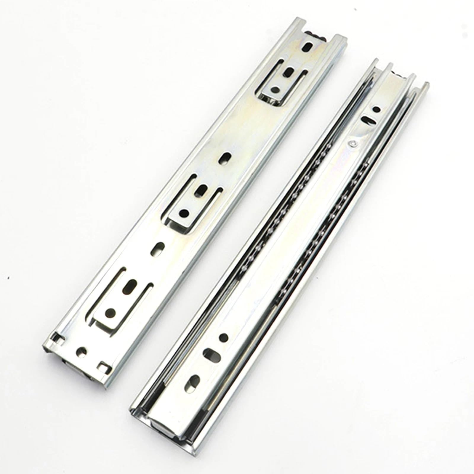 Hudfvioi 10Inch Drawer Runners Three-Section Buffer Mute Push-Pull Drawer Wardrobe Sliding Rail Telescopic Hydraulic Solid Track Slide For Drawer(10Inch)