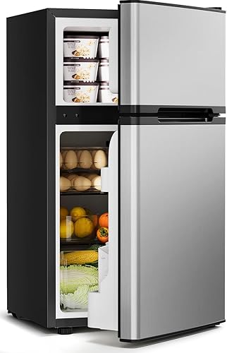 Miniatura 8 de Mini refrigerador con congelador de 1.7 pies cúbicos; refrigerador mini de una sola puerta con termostato ajustable, bajo nivel de ruido, ahorro de
