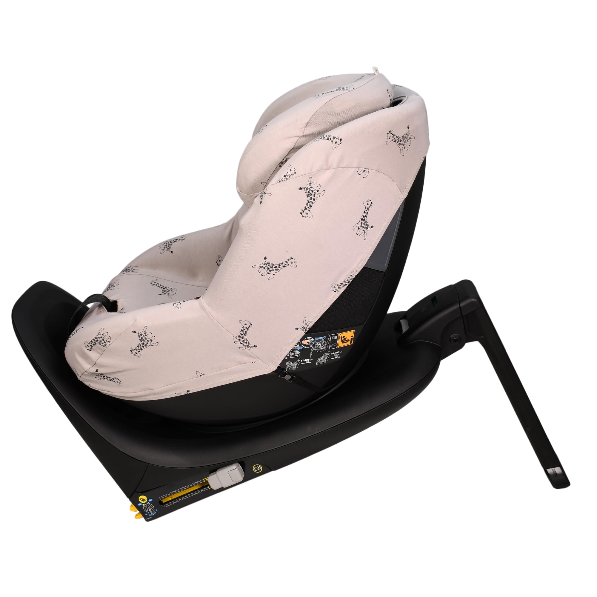 JYOKO Kids Funda de algodón para Silla de Coche Compatible con Maxi Cosi Pearl 360 y Mica Pro I-Size (Giraffe)