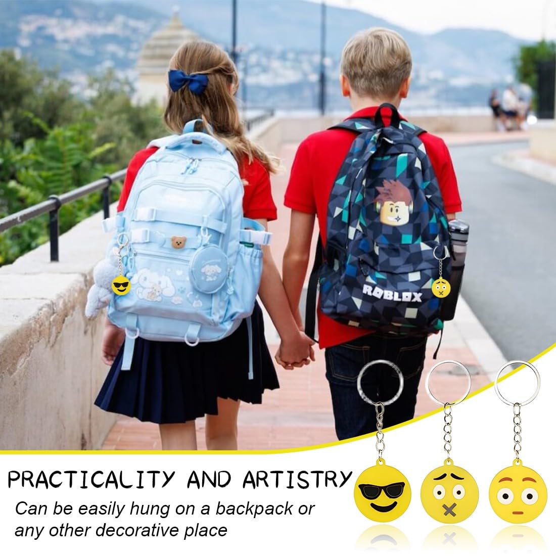 Llavero Emoji 17 Piezas Colgante Patrón Emoticon Decoración Fiesta Cumpleaños Niños