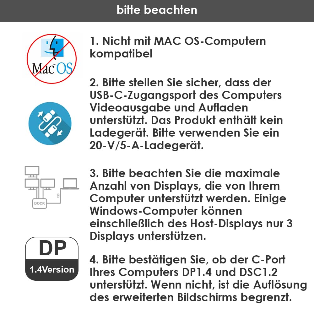 WAVLINK Laptop Docking Station, Displayport Docking Station mit Dual DP, HDMI, 100W PD IN, 10Gbps USB A/C, 2,5G Ethernet Port für Dell/HP/Lenovo usw., nur für Windows Systerm Computer