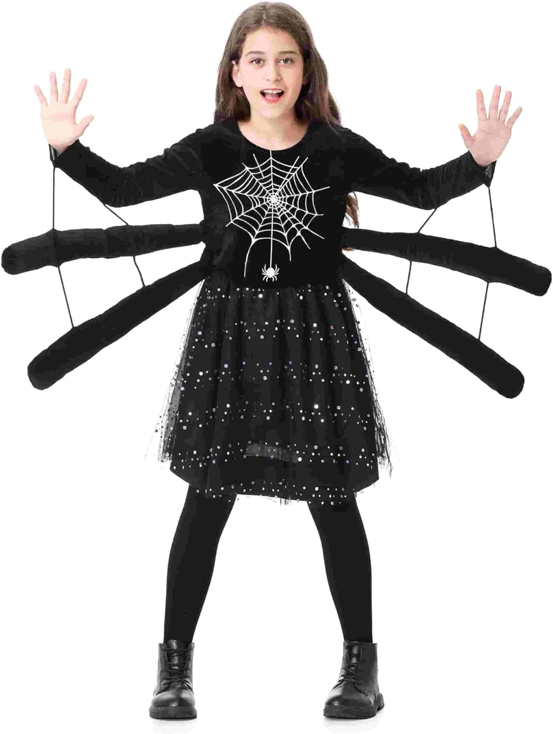 Children Spider Costumes Girls Spider Dresses with Legs for Halloween