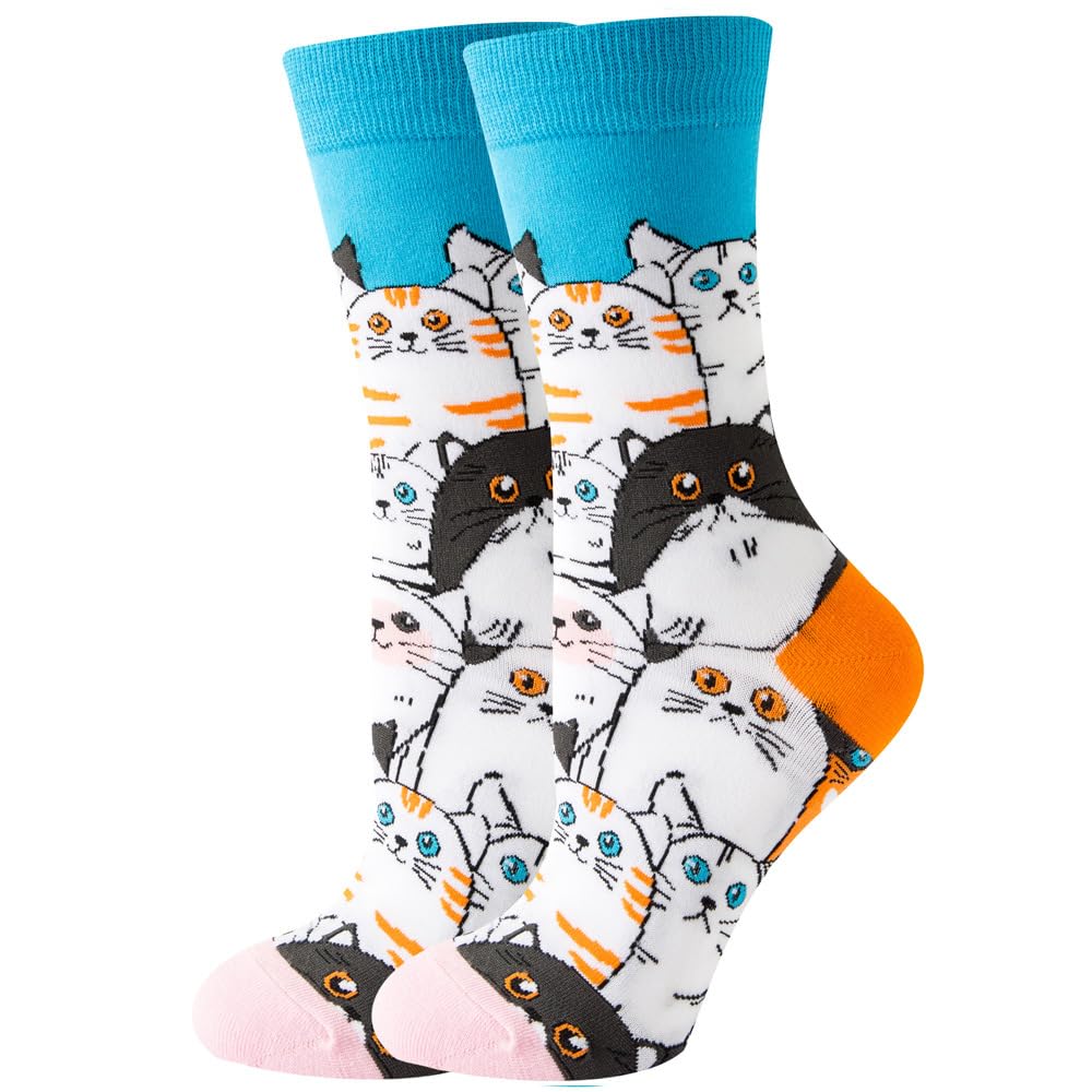 WOVSTNOV Cute And Novetly Men's And Women's Socks Animal Fruit Food Pattern Mid Calf Socks Funny Socks, 47, 7.5-11.5