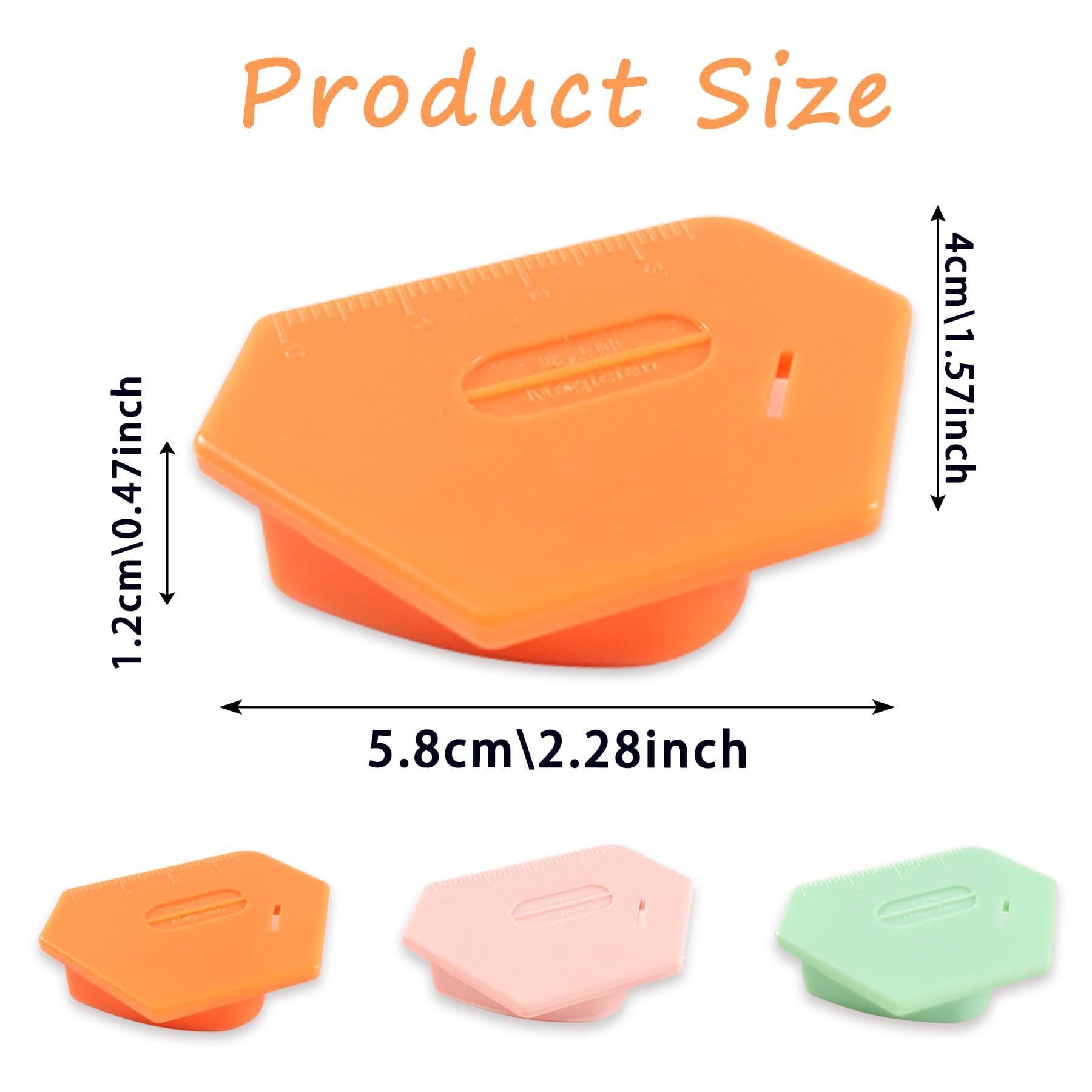 Magnetic Seam Guide for Sewing Machine, New Upgraded Multi-Purpose Tool Polygonal Strong Magnetic Gauge, Multifunctional Polygonal Hemmer Guide with Scale, Sewing Accessories Supplies (Pink)