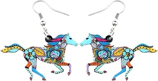 Dainty Acrylic Running Horse Earrings Dangle Cute Pony Derby Earrings Jewelry for Women Accessories Gifts