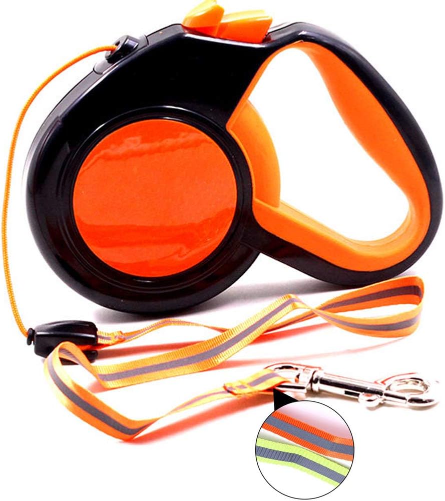 Retractable Dog Leash,10Ft/16Ft/26Ft Reflective Nylon Ribbon, 360° Tangle-Free Walking Leash Large Medium Small Dogs 66Lbs, Comfortable Anti-Slip Handle, One Button Brake & Lock