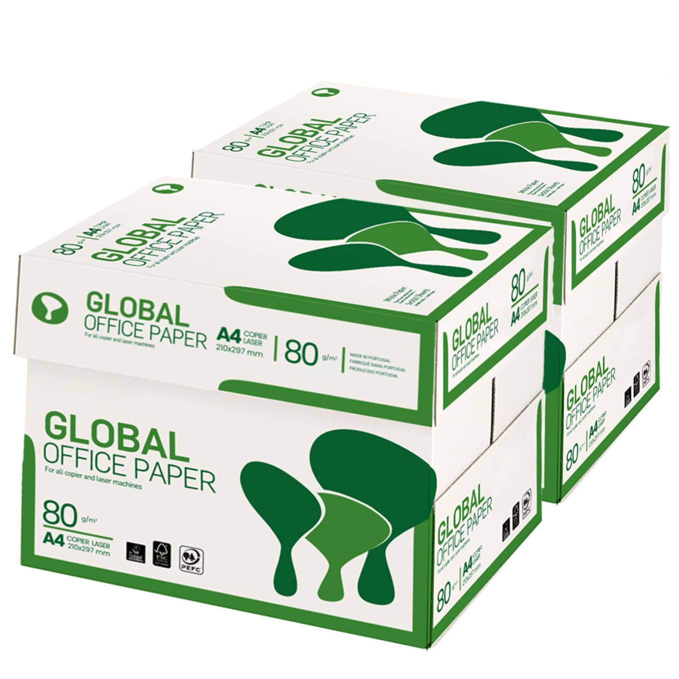 GLOBAL OFFICE PAPER carta A4 per stampante - 80gr - confezione da 10 risme da 500 fogli l'una -Tot 5.000 fogli - Cartiera Navigator - Ideale per tutte le stampanti e fotocopiatrici - Bianco