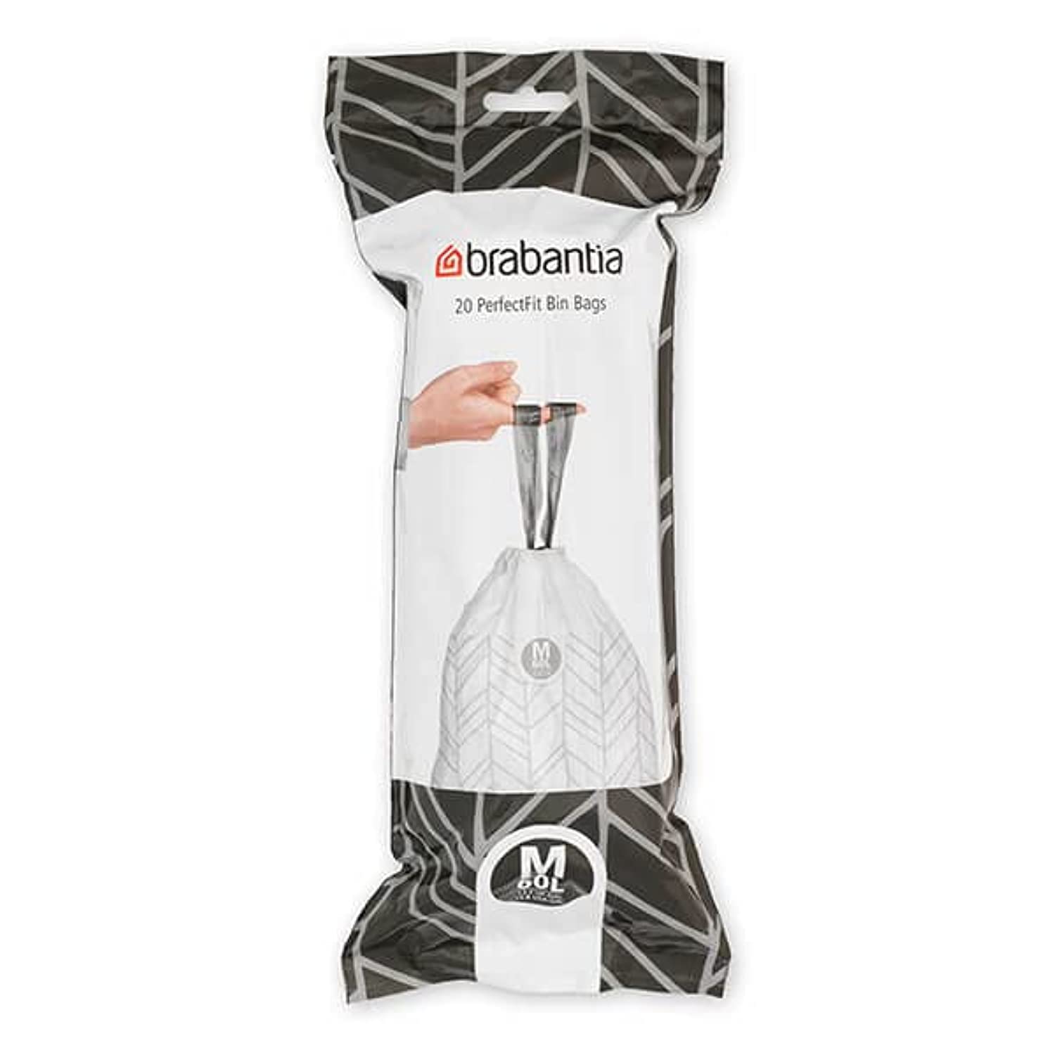 Brabantia White Perfectfit Bags M 60 Litre 20 Bags Per Roll