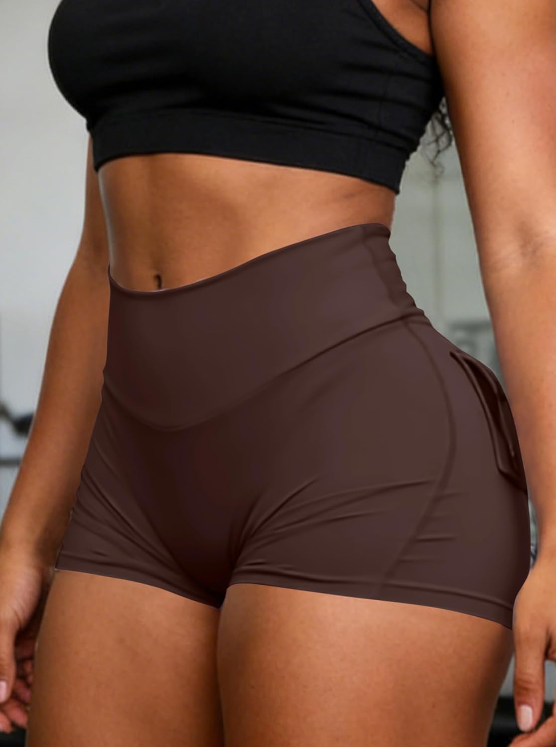 Avanova Women Booty Shorts with Pockets Scrunch Butt Lifting Yoga Workout Gym Biker Cargo Shorts - Image 2