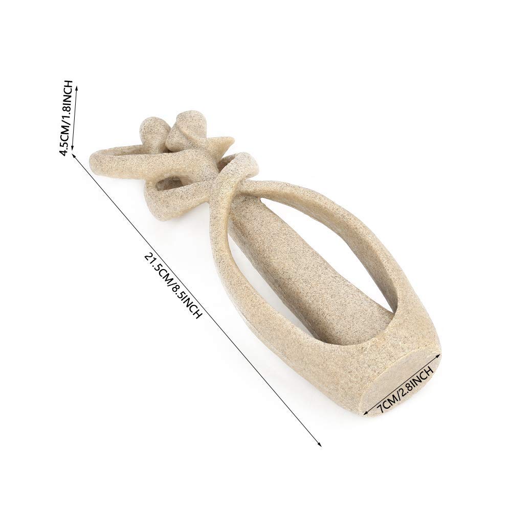 Eujgoov Sandstone Resin Lover Figurine Handmade Sandstone Abstract Art Kiss Couple Statue Sandstone Crafts Valentine's Gift Home Wedding Decor