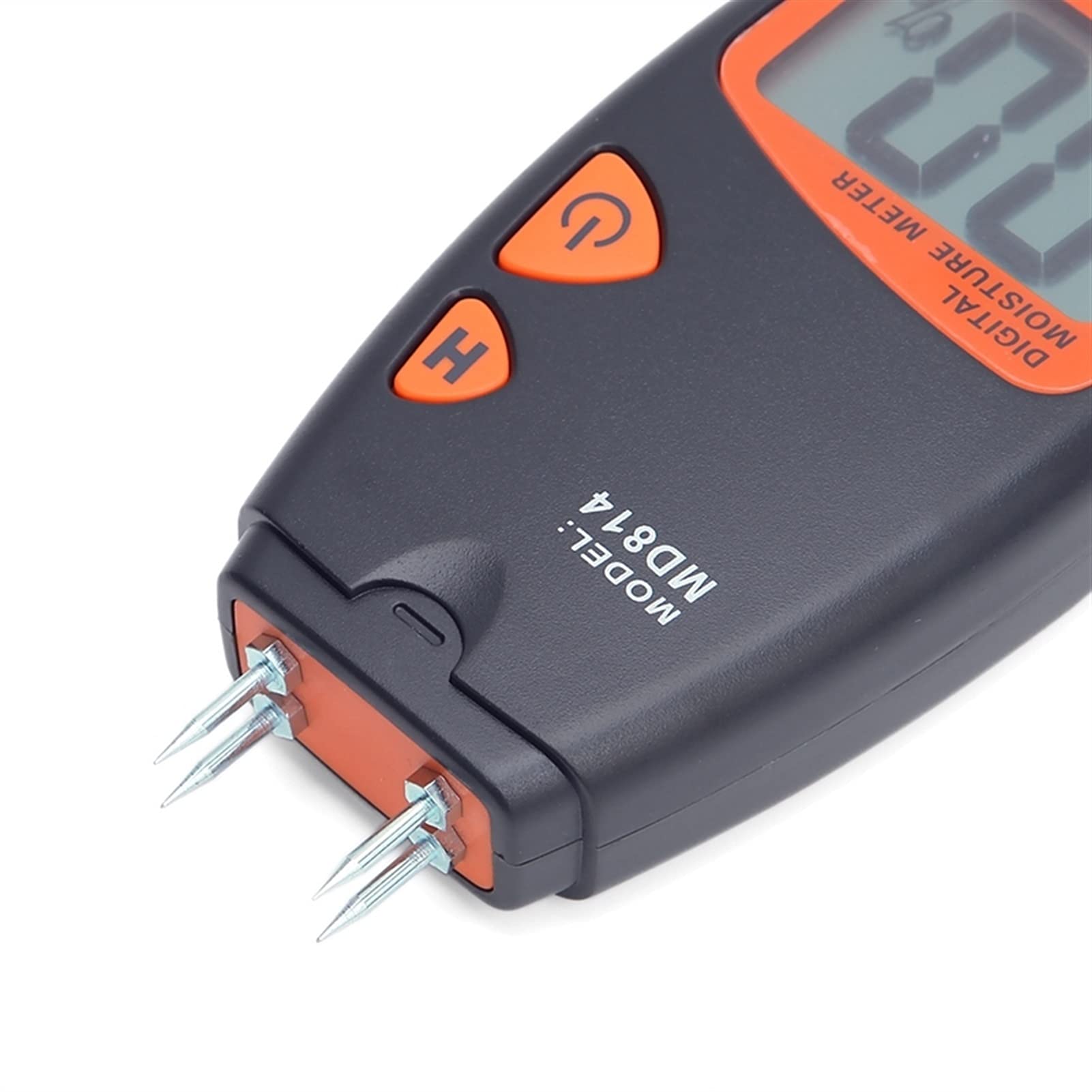 Detectie van vochtmeters, Digitale LCD Hout Vochtmeter Vochtige Hygrometer Detector Hout Vochtigheid Caravan Tester Tool for Hout Gips Nauwkeuriger en sneller meten (Color : Orange No battery, Size