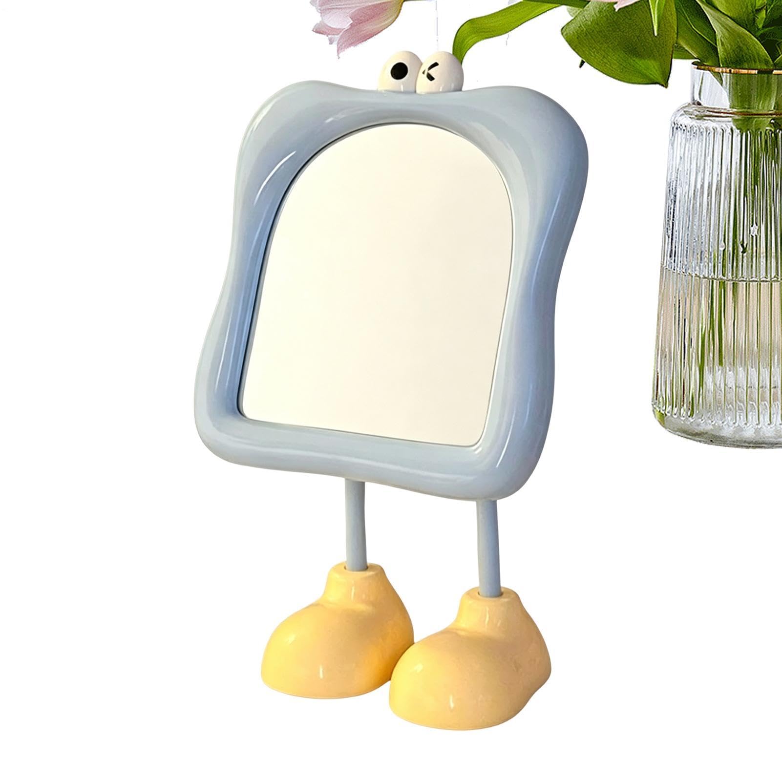 Espejo de maquillaje de encimera con diseño animado para mesa de dormitorio